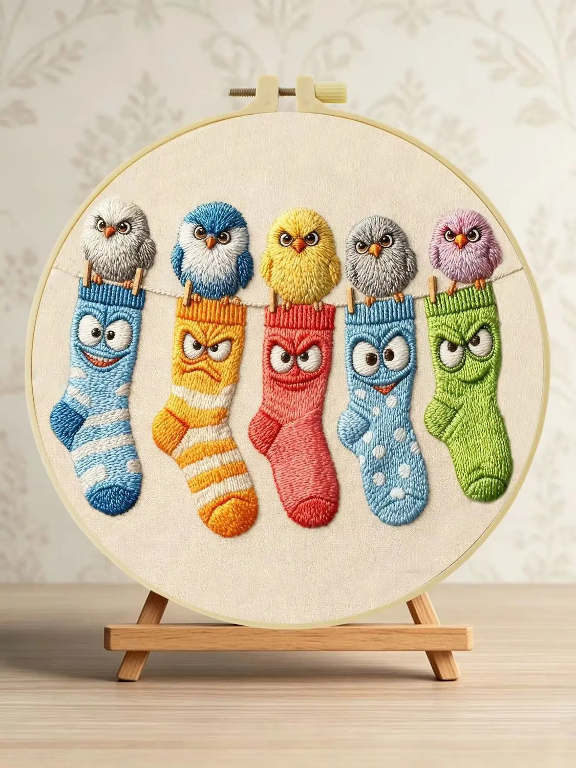 1 Stück DIY Stickerei-Material-Set für Anfänger, Stickerei-Starter-Kit, Kreuzstich-Kunst als Geschenk, Näh- und Bastelzubehör – Detail 1