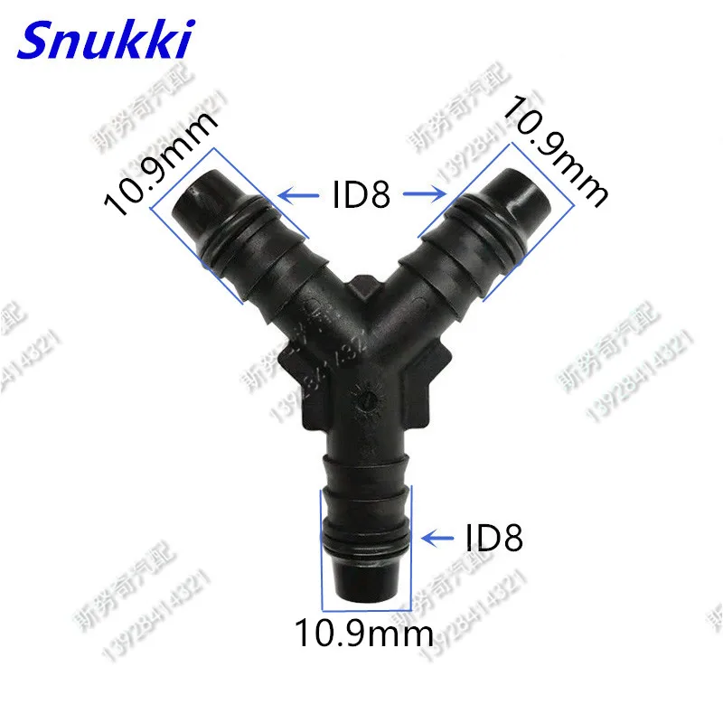 ID6 ID8 ID10 ID14 20mm plastic Tee connector general Fuel line quick connector Y type connector 2pcs a lot