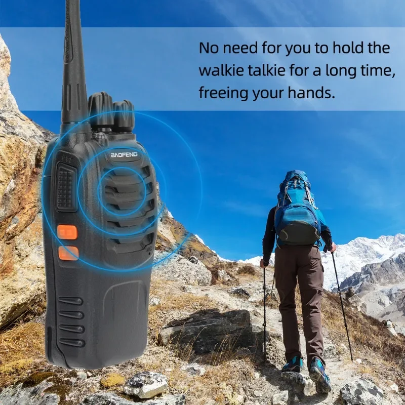 BF-888S V2 Walkie Talkie Dual Band Portable Long Range Standby UHF 400-470MHz USB Ham Two Way Radio for Hunting