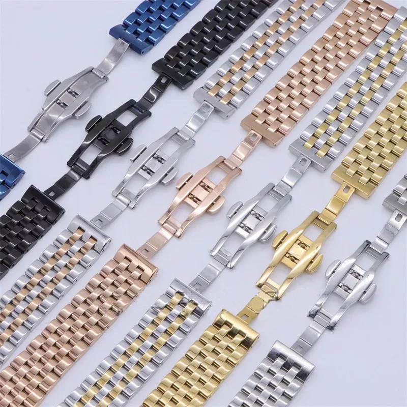 Robustes Uhrenarmband aus Edelstahl, 10–24 mm Breite, Ersatzarmband für Herren- und Damenuhren, Uhrenzubehör 6019. # – Detail 1