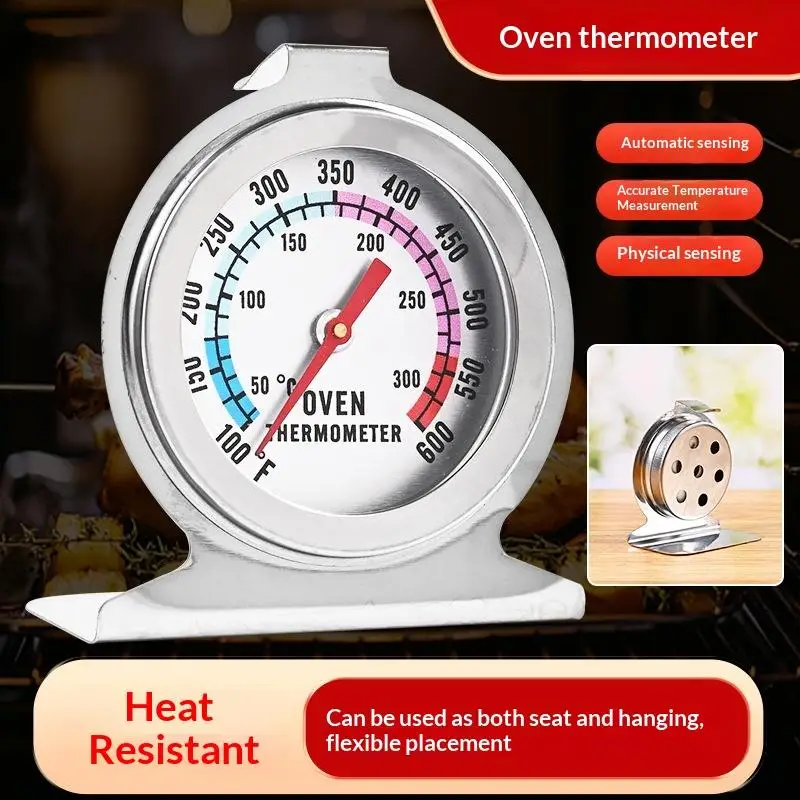 1Pcs Kitchen Tools 300°C Stainless Oven Thermograph Mini Dial Stand Up Temperature Meter BBQ Thermograph Household Oven Cookware