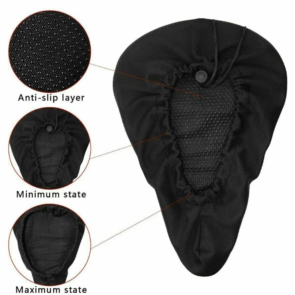 Cycling Seat Cushion Cover Breathable Optics 3D Mountain Bike Super Soft Seat Cushion Silicone Sponge Gel Bicycle Accessories ﻿