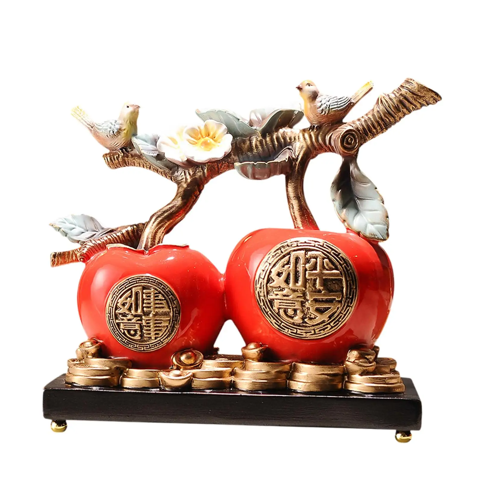 Persimmon Statue Resin Figurine for Table Centerpieces Cabinet Fireplace