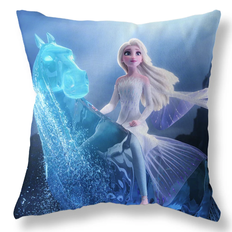 Disney-funda de almohada de Frozen para niñas, cobertor decorativo de almohada para cama, sofá, regalo de cumpleaños para niños, 40x40cm