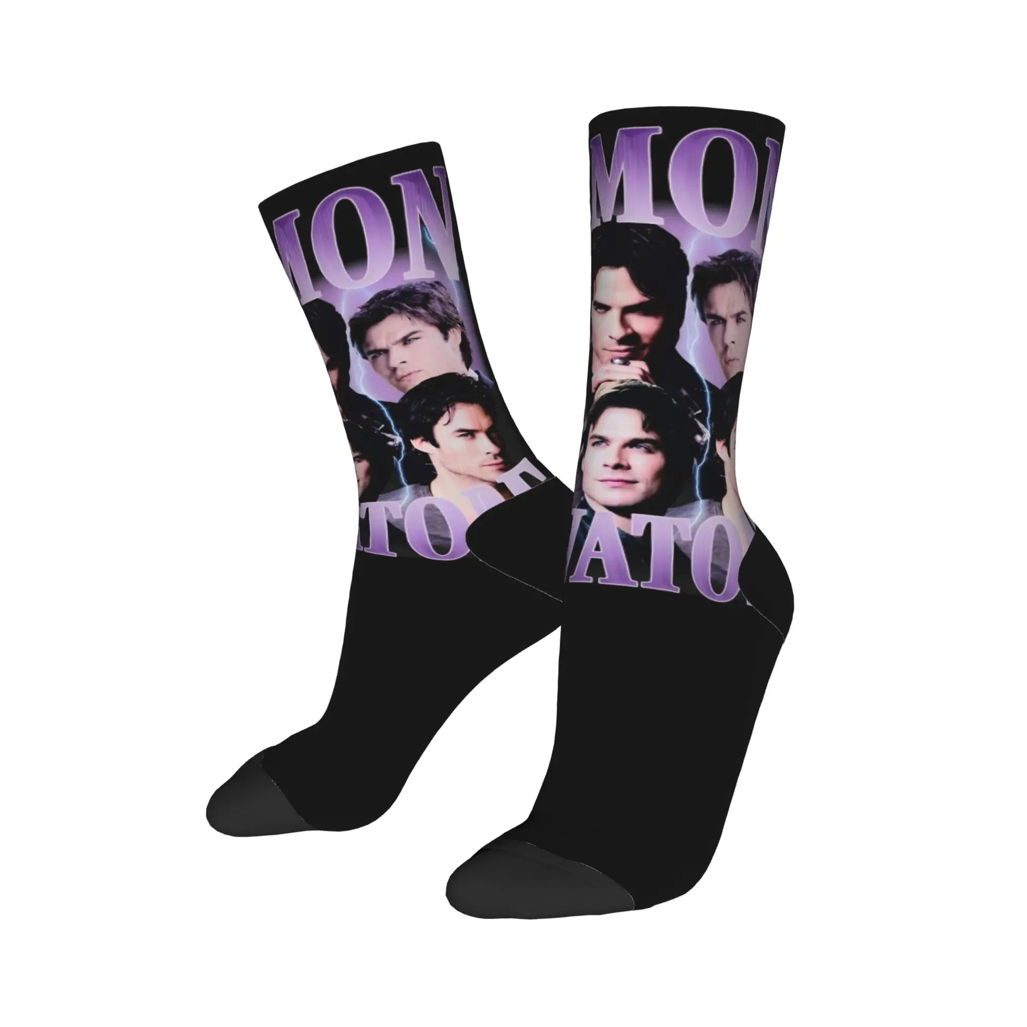 New Male Men Socks Hip Hop Damon Salvatore 90s Bootleg Vintage  Sock Graphic Women Socks Spring Summer Autumn Winter