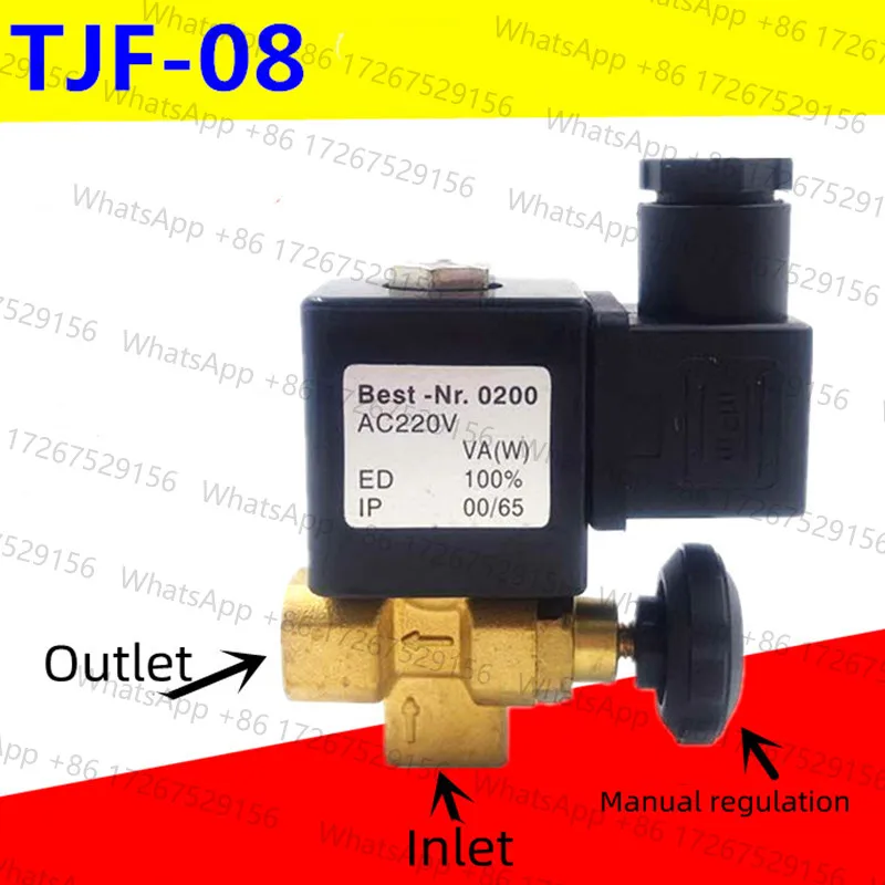 TJF-08 Adjustable Steam Solenoid Valve  Electric Heating Steam Boiler Iron Ironing Table Solenoid Valve G1/4 Thread  AC220V DC24
