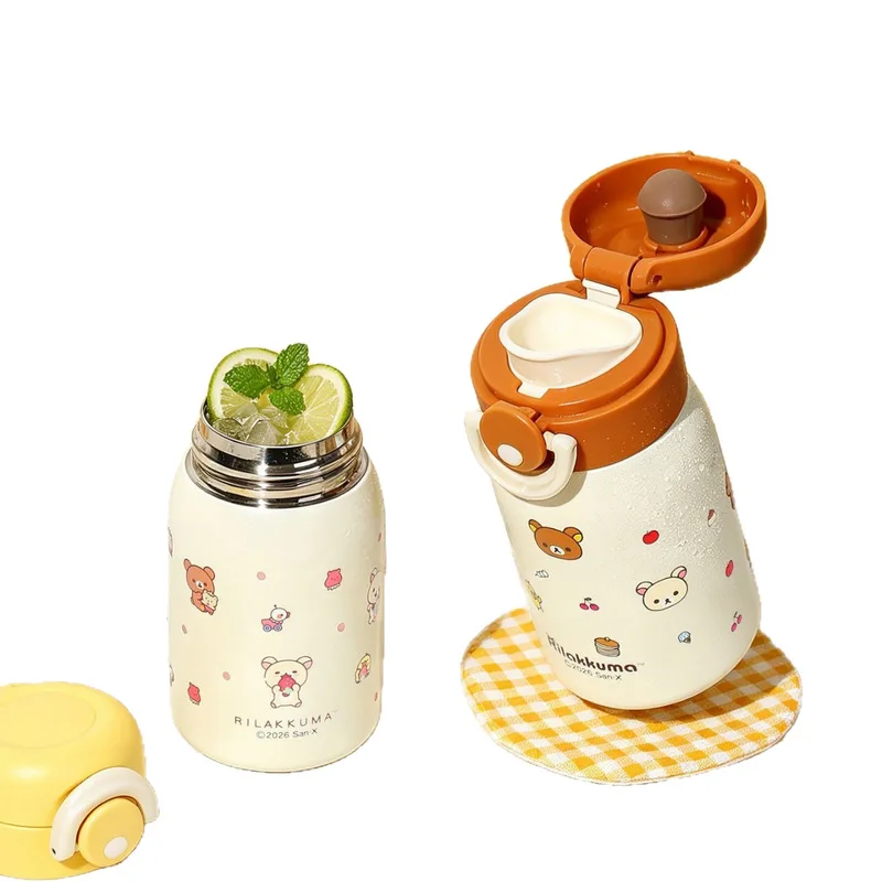 Rilakkuma Mini Vacuum Water Bottle 316 Stainless Steel 230ml Leakproof Portable Insulated Cup For Outdoor Travel Office