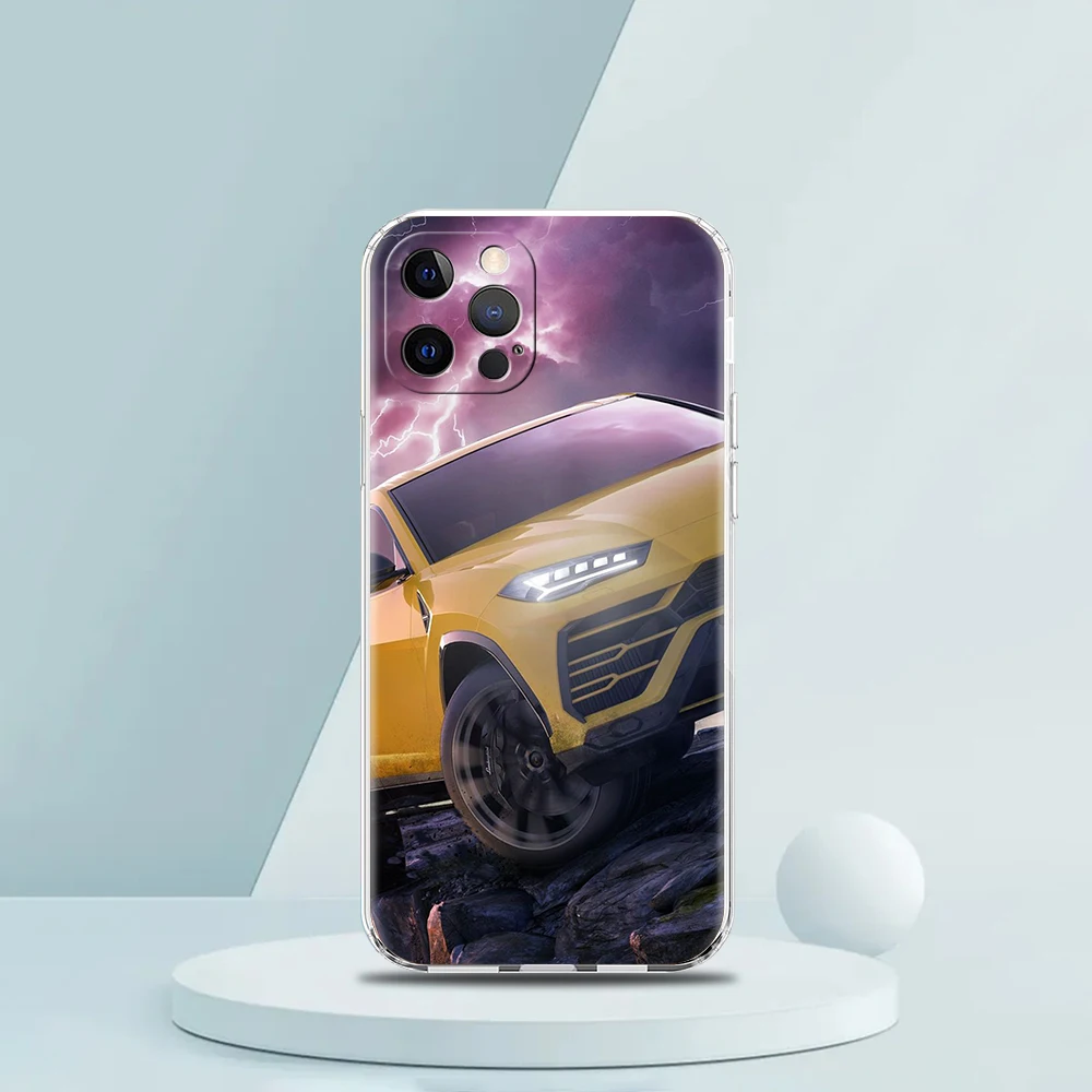 New Sports Car Shape Case for iPhone 15 14 13 12 Pro Max Cover Transparent Soft for iPhone 11 Pro Max 7 8 Plus X XS XR SE Shell