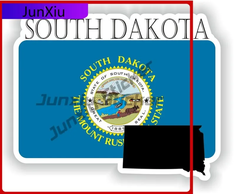 

South Dakota America Map Contour Flag Emblem Stickers Custom Decals Motorcycle Stickers For Car Decoration Suv Window Bumper Mot