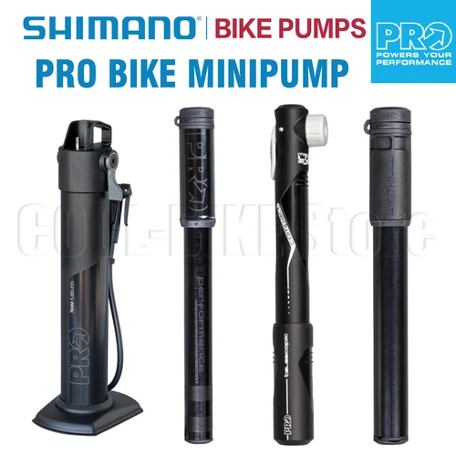 Imagen 1 del producto Shimano PRO-Mini bomba de aire compacta para bicicleta, 160PSI, bloqueo magnético negro, bomba portátil de resina, accesorios de ciclismo