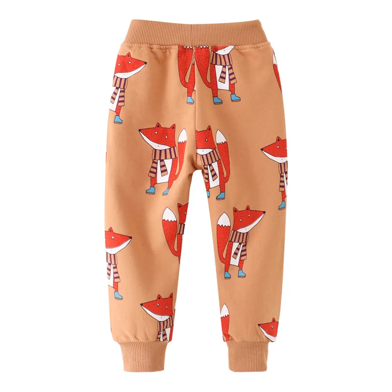 Jumping Meters Foxes Children\'s Animals Print Boys Girls Sweatpants Autumn Spring Baby Trousers Pants Sport Harm Kids Lose Pant