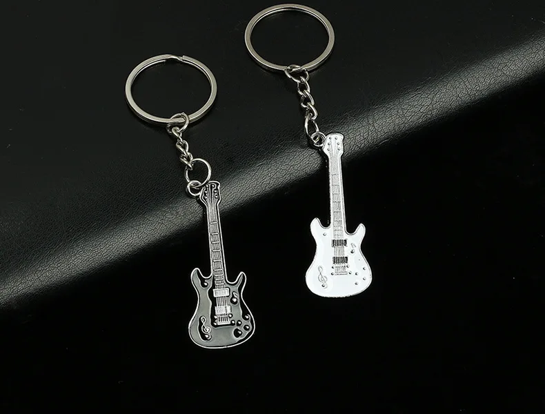 Creative Musical Instrument Pendant Event Gift Bag Pendant Metal Lacquered Guitar Keychain