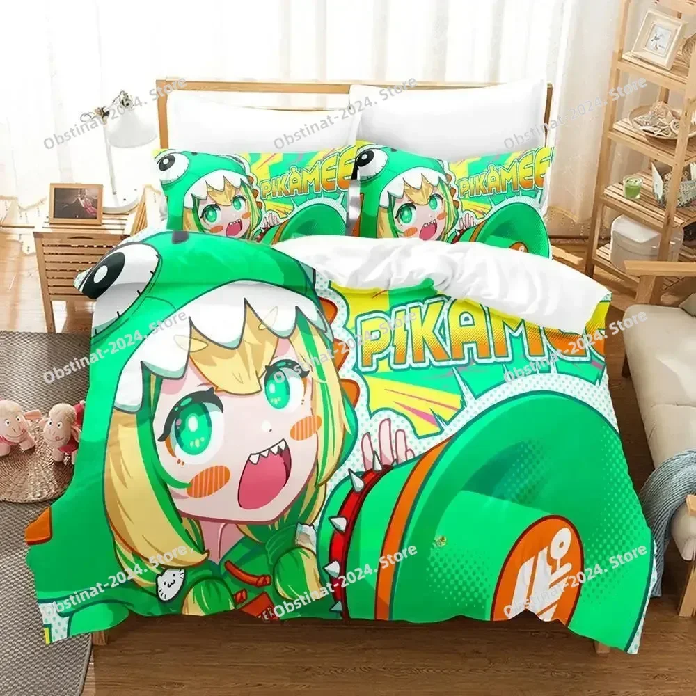 

3d Print Anime Kawaii Girls Amano Pikamee Bedding Set Single Twin Full Queen King Size Bed Set Adult Kid Bedroom Duvetcover Sets