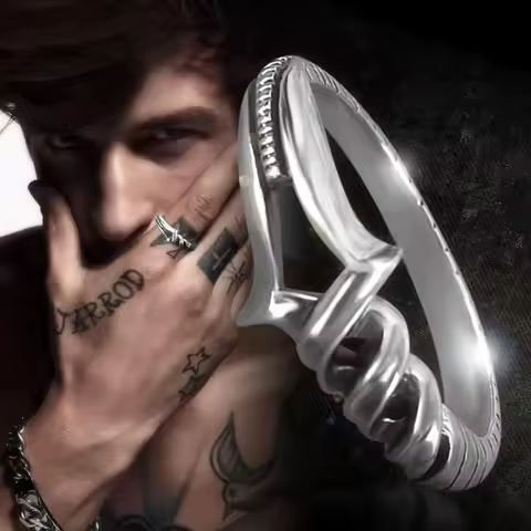 Spear Of Longinus Ring For Women Vintage Silver 925 Sterling Silver Finger Ring For Party Personality Men Jewelry Cosplay Props