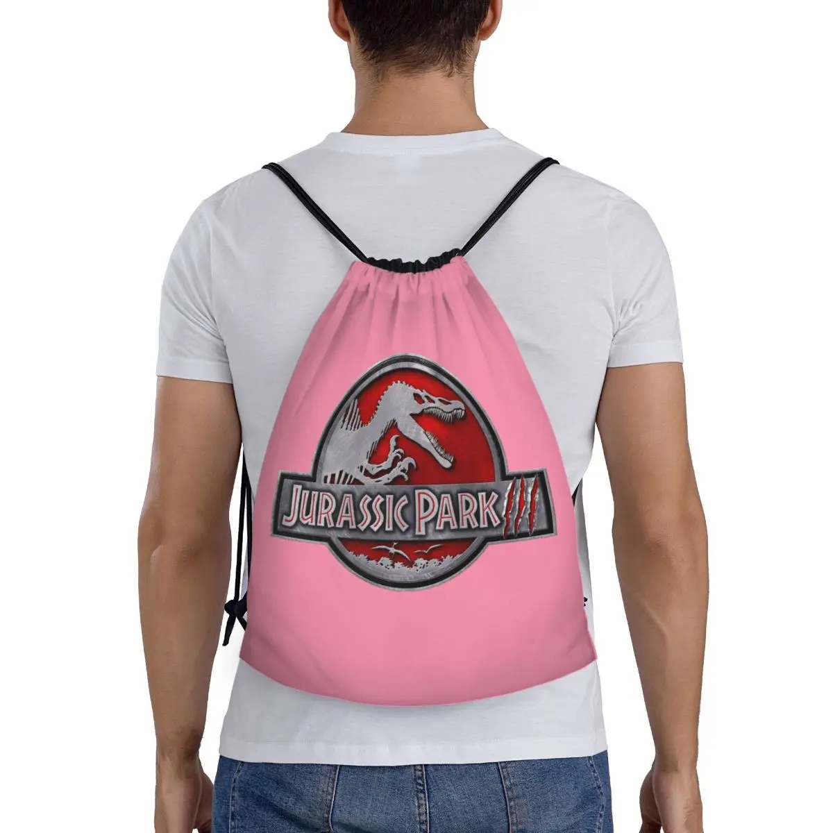 

Dinosaur Jurassic Park Backpacks Casual Portable Drawstring Bags Sports Bag Book Bags For Man Woman School