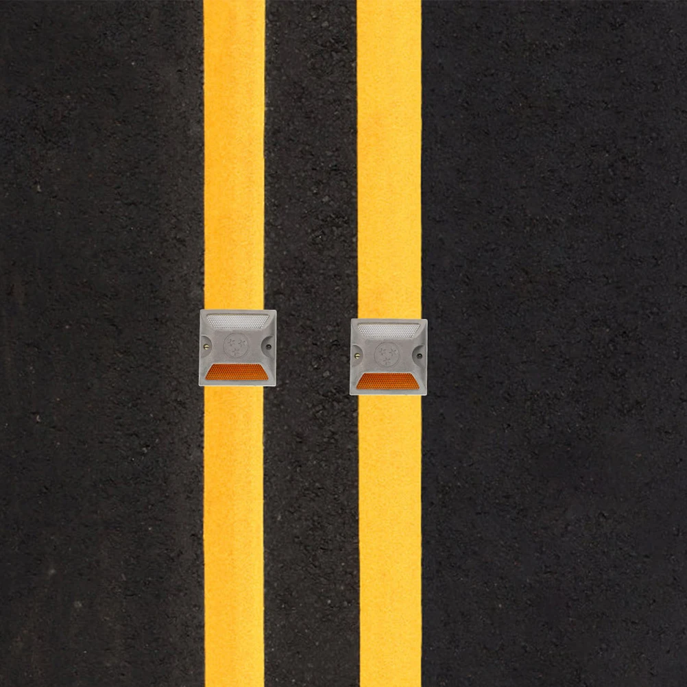 3pcs Reflective Road Studs Driveway Pavement Markers Enhanced Night Visibility Double Sided Traffic Reflectors For Roads Parking