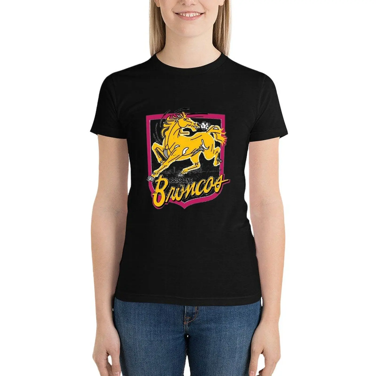 

Retro Brisbane Broncos Tee T-Shirt aesthetic clothes Blouse korean fashion hippie clothes Women's cotton t-shirt