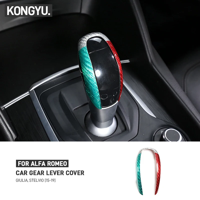 

Настоящее углеродное волокно, внутренняя ручка переключения передач, рамка, накладка для Alfa Romeo Stelvio Giulia 2015-2019, аксессуары для интерьера