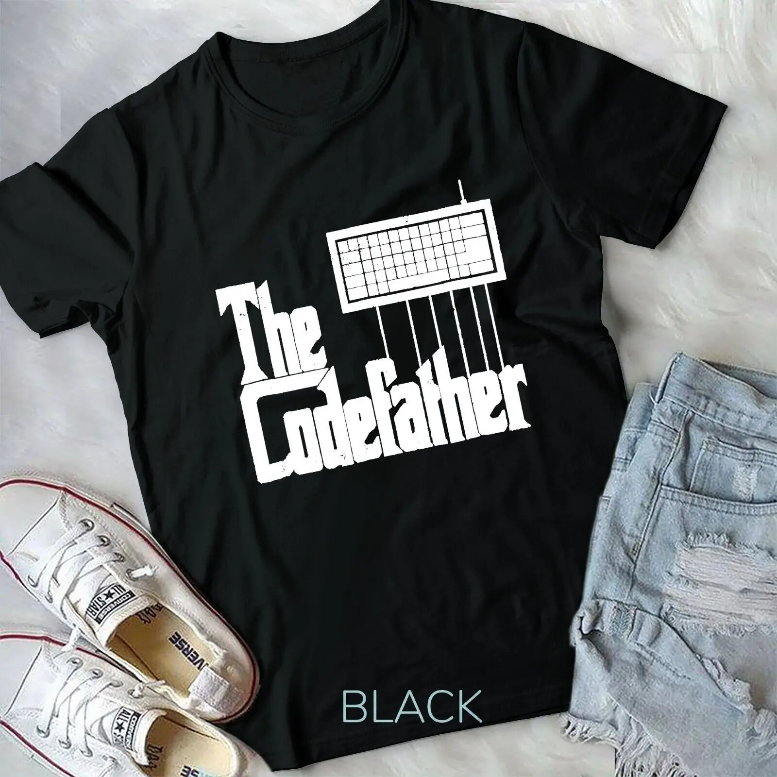 Забавная женская футболка Codefather, Винтажная футболка унисекс