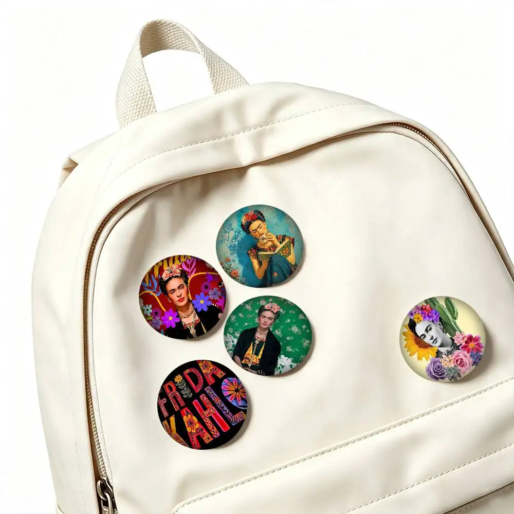 M-Mexican Artist Frida Kahlo  25mm 32mm 44mm 58mm 75mm Brooches Badges Pins for Accessories Gift