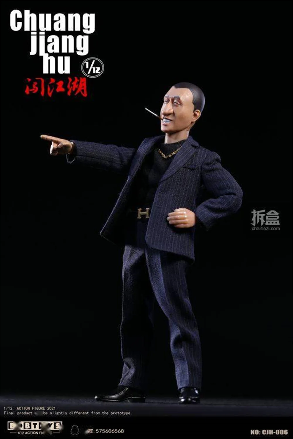 1/12 BOBTOYS CJH-006 Black Suit Version Security Captain Hong Qiang No Motor No Pet Moveable Figure Set Gift For Fans Collect