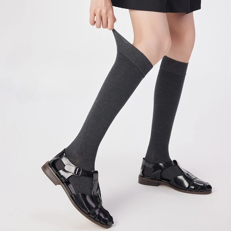 6 pares de calcetines de pantorrilla nuevos y versátiles a la moda de otoño calcetines casuales cómodos calcetines largos simples elegantes para mujer