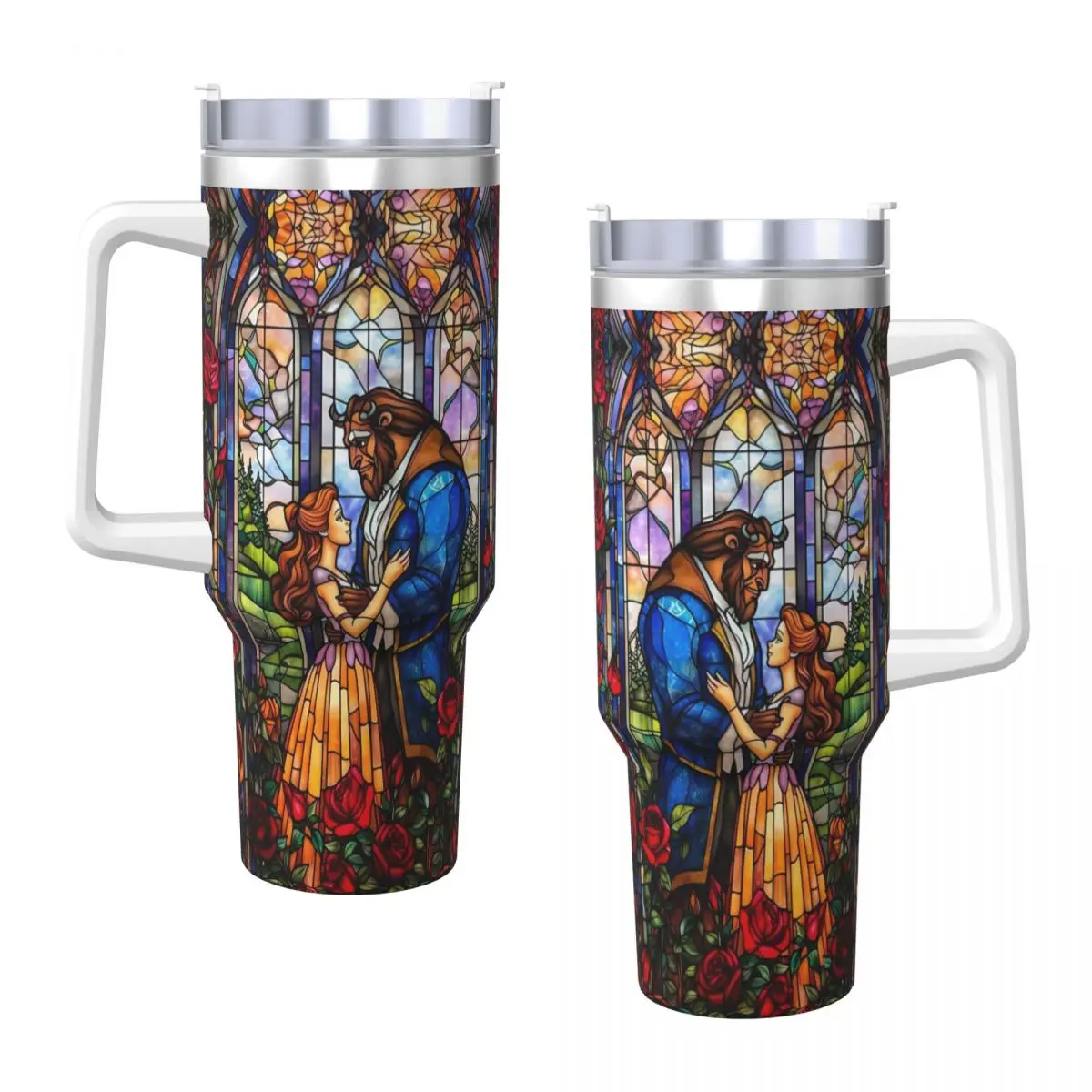 Stainless Steel Tumbler Snow White Princess Thermal Mug Keep Heat Cold and Hot Car Mugs Travel Design Water Bottle