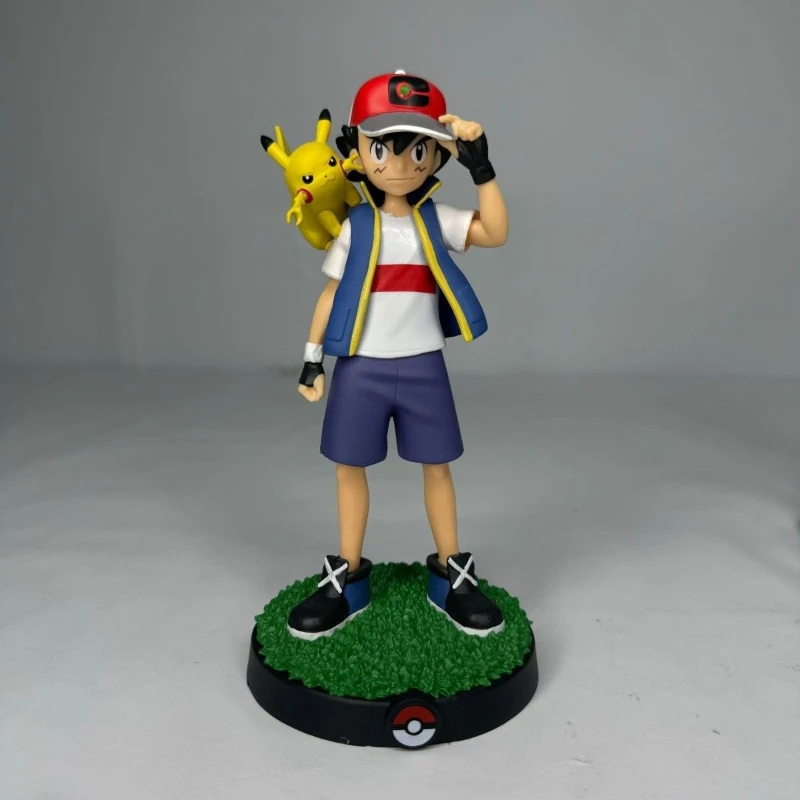 

18CM Anime Pocket Monster Ash Ketchum Pikachu Figures Pikachu GK Figure PVC Model Statue Family Statue Toys Birthday Gifts