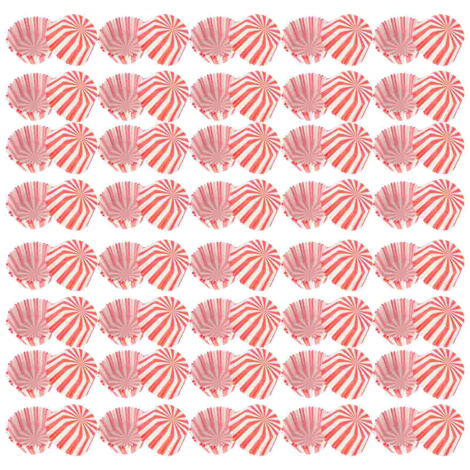 100 Pcs Anti Oil Cake Paper Muffin Cups Baking Paper Cup Red White Stripes Cupcake Liners High Hardness Oven Safe Unique Design