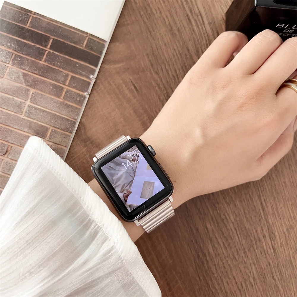 Stainless Steel Strap For Apple Watch Series 10 9 8 7 46mm 41mm 45mm 44mm 40mm For iWatch Ultra 2 49mm 38 42mm Metal Link Band image 4