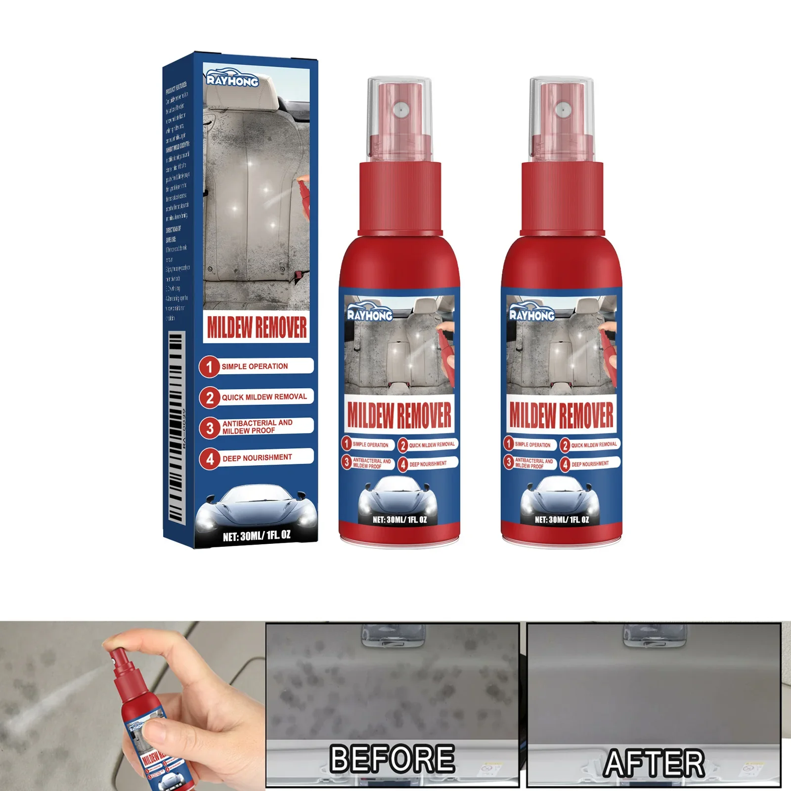 

60 мл очиститель салона автомобиля, средство для удаления плесени, обивочные сиденья, коврики для ног, многофункциональный спрей для чистки и обслуживания