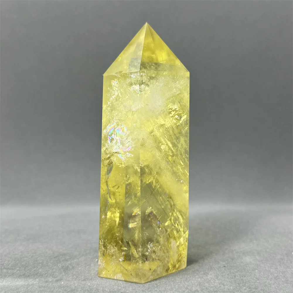 

Natural Crystal Citrine Obelisk Meditation Healing Energy Wand Reiki Prayer Witchcraft Home Decor Gift