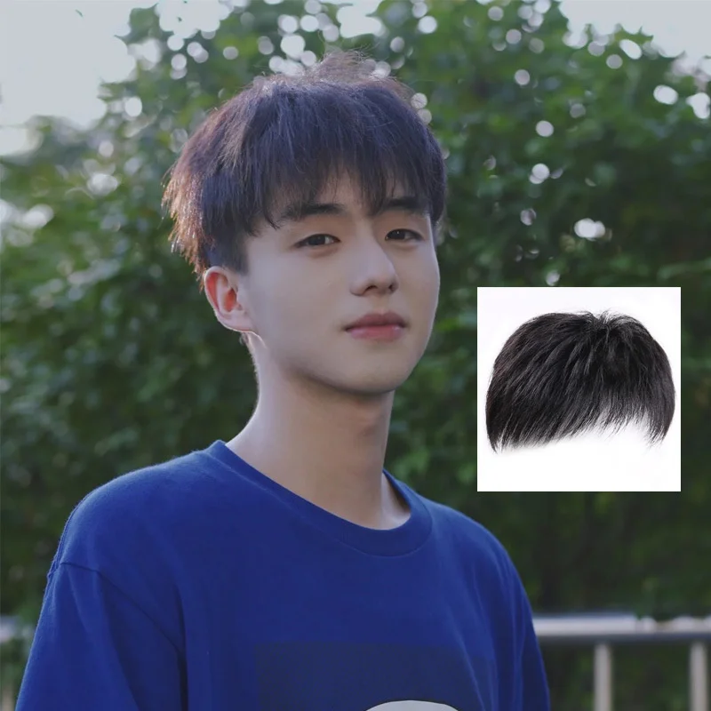Toupet de clip para hombre, cabello corto para parte superior de la cabeza, reemplazo que cubre eficazmente el cabello circundante, sintético 3