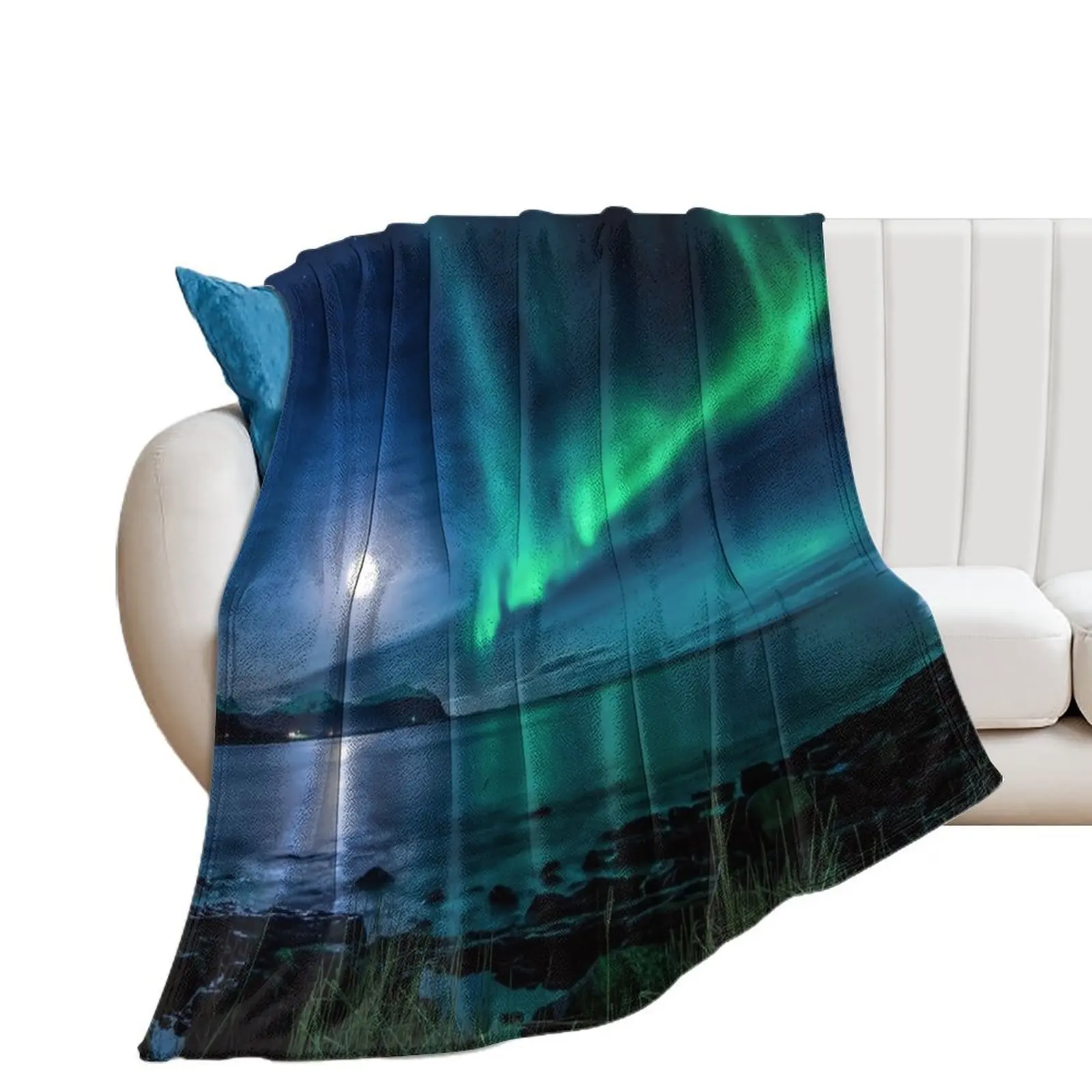 Aurora Borealis Throw Blanket Summer christmas gifts Fashion Sofas wednesday Blankets