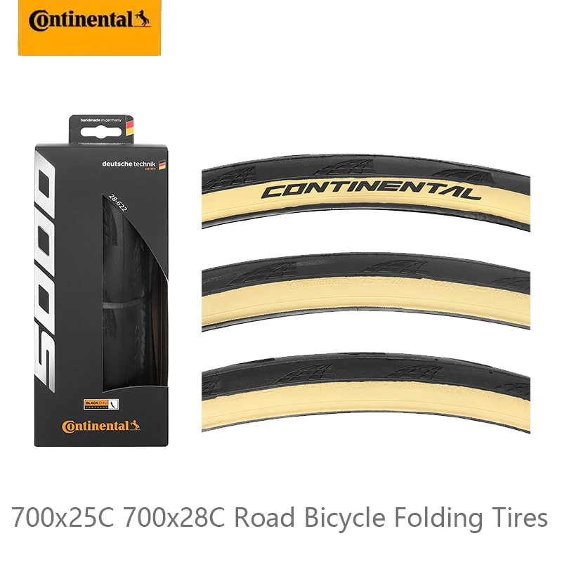 Continental Grand Prix 5000 700x25/32C Black Yellow Folding Vacuum Stab-Resistant Tire For Road Bicycle