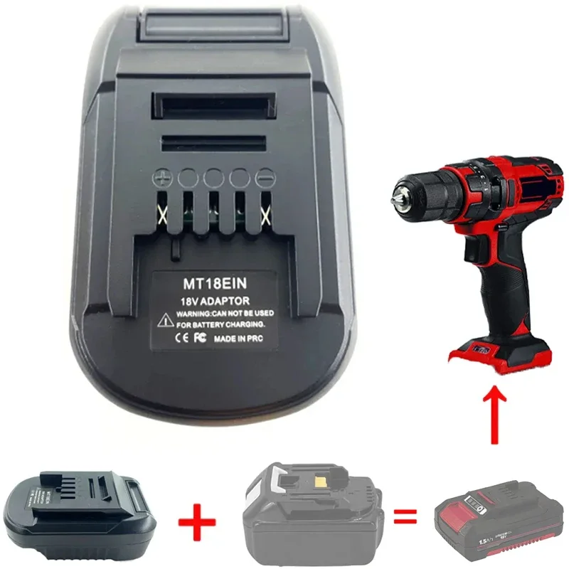 Konverter adaptor untuk Makita baterai Li-ion 18V ke baterai 18V Einhell untuk bor listrik tanpa kabel/Alat Driver