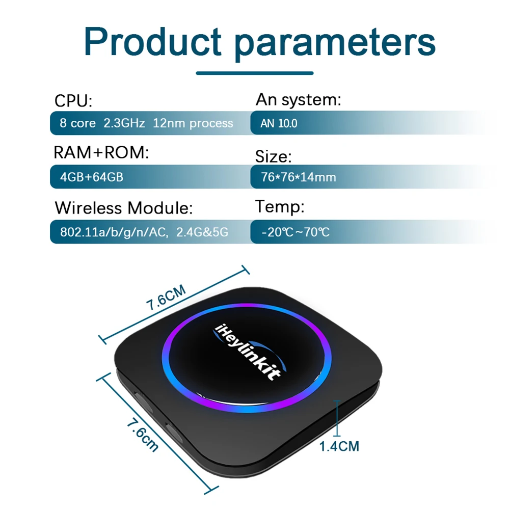 AI Box Adapter Wireless AN 10 With SIM TF Card Port 4+64G IHeylinkit For Wireless Andriod High Quality