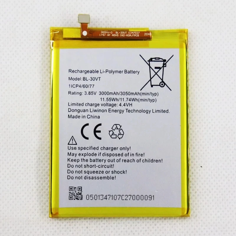 Mobile Battery 3.85V For Tecno A44 /Pop 2 Pro/B2 BL-30VT 3050mAh Phone Battery