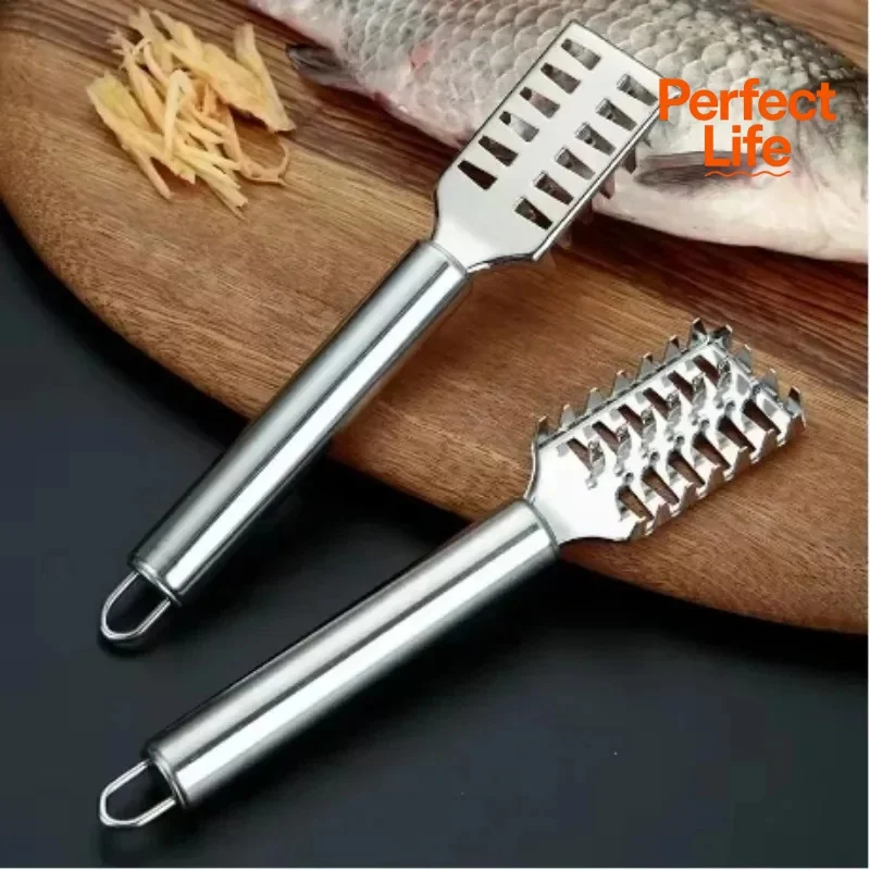 1/2Pcs Stainless Steel Fish Scale Knife with Sawtooth Edge for Scale Scraper Boning Filleting - Kitchen Fish Cleaning Tool