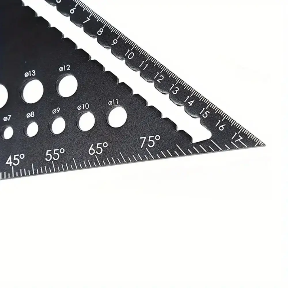 Portable 7inch Triangle Ruler Aluminum Multifunctional Woodworking Square High Precision Wear Resistant Square Angle Ruler