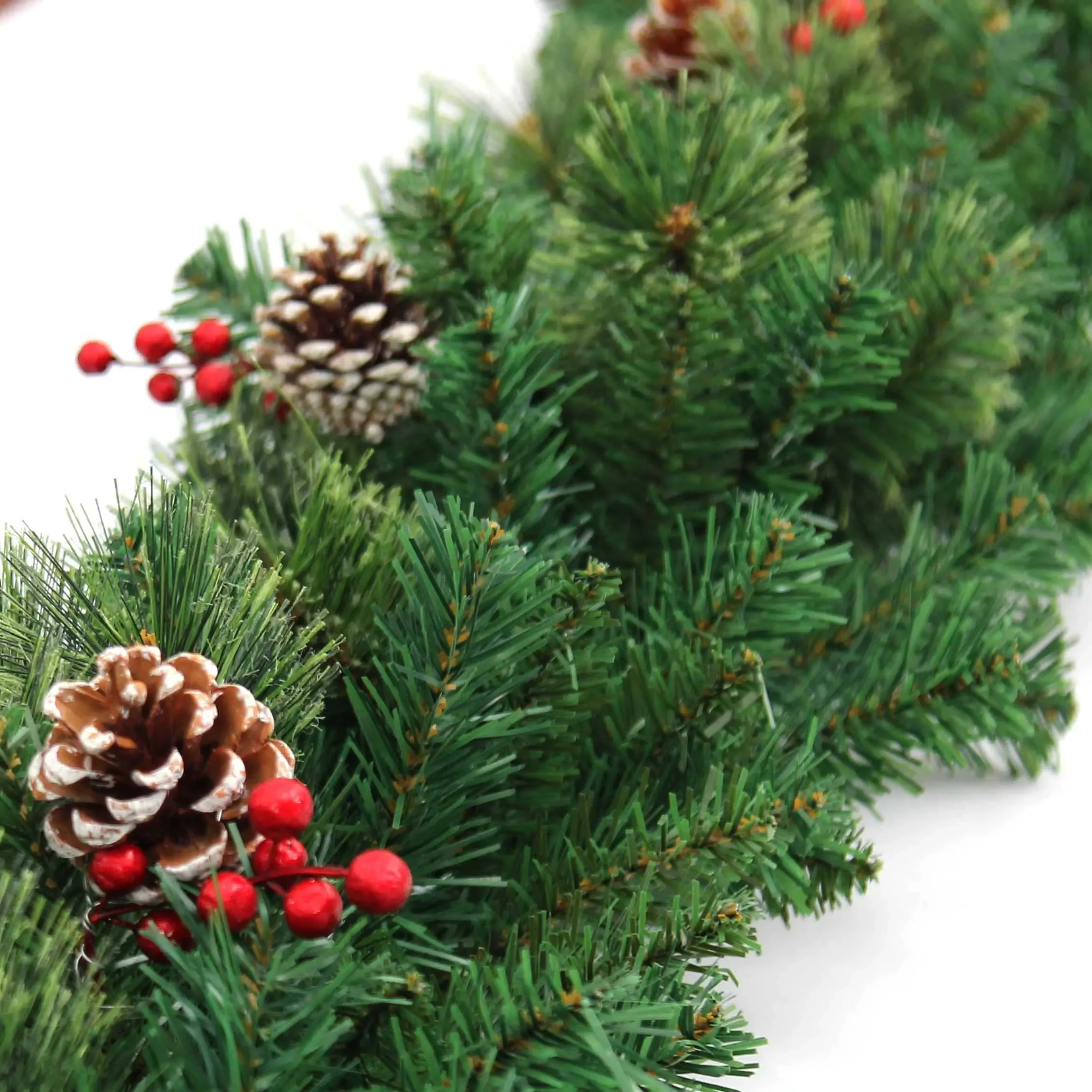 Christmas Artificial Green Wreath 2.7m Pvc Garland With Pine Cones For Door Decoration Garland Arbol De Navidads