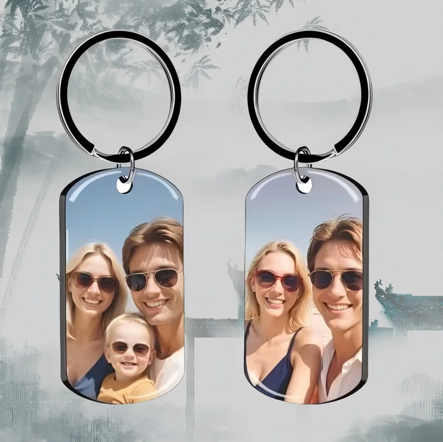 

Custom Lover Photos Keychain Color Printed Exclusive Photos Custom Texts Couple Commemoration Family Collection Private Museum