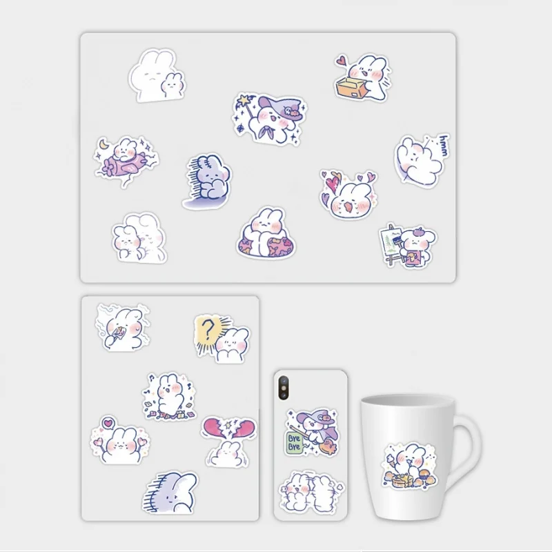 ملصق جرافيتي على شكل أرنب Mongmong لطيف/50 ملصقات على الجدران لمذكرات اليوميات حقيبة القصاصات الهاتف صائق #5