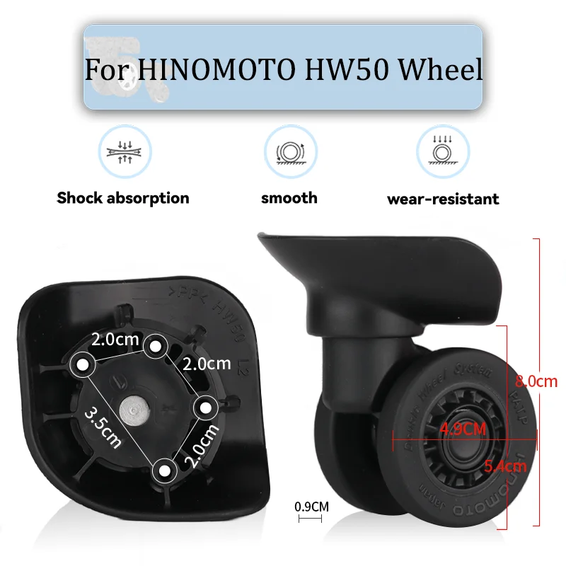 

For HINOMOTO HW50 Universal Wheel Replacement Suitcase Rotating Smooth Silent Shock Absorbing Wheel Accessories Wheels Casters