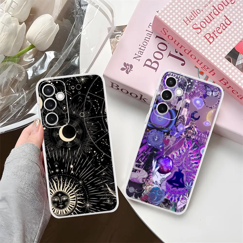 Astrology Divination Phone Case for Samsung Galaxy S25 S24 S23 S22 S21Plus FE Ultra Soft TPU Clear Shockproof Cover