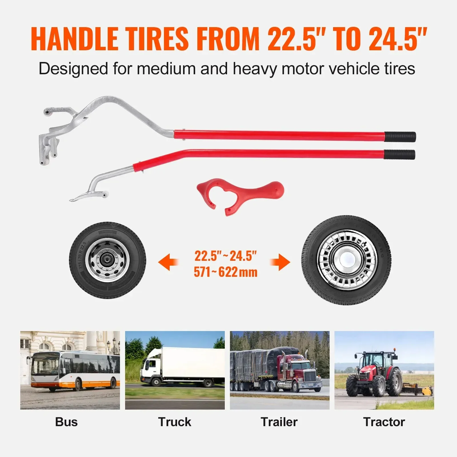 Sihao Tire Mount Demount Tool Pry Bars Manual Steel Tire Changer Mount Demount Removal Tool Tire Changing Tubeless