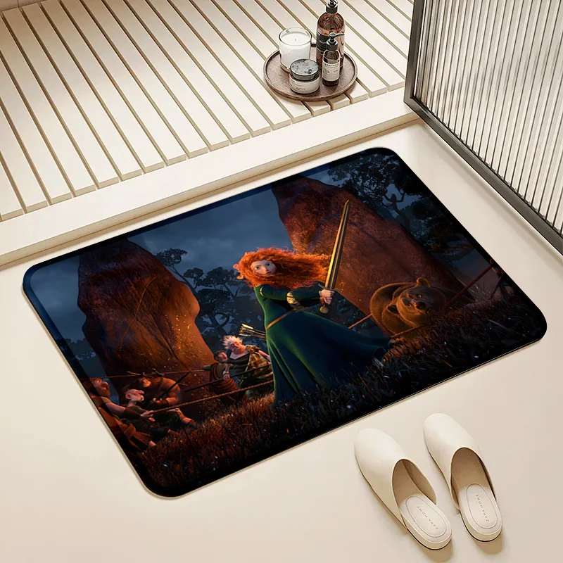 

Disney Brave Merida Battle Door Mat Non-Slip Absorbent Floor Rug for Home Bathroom Kitchen Decor