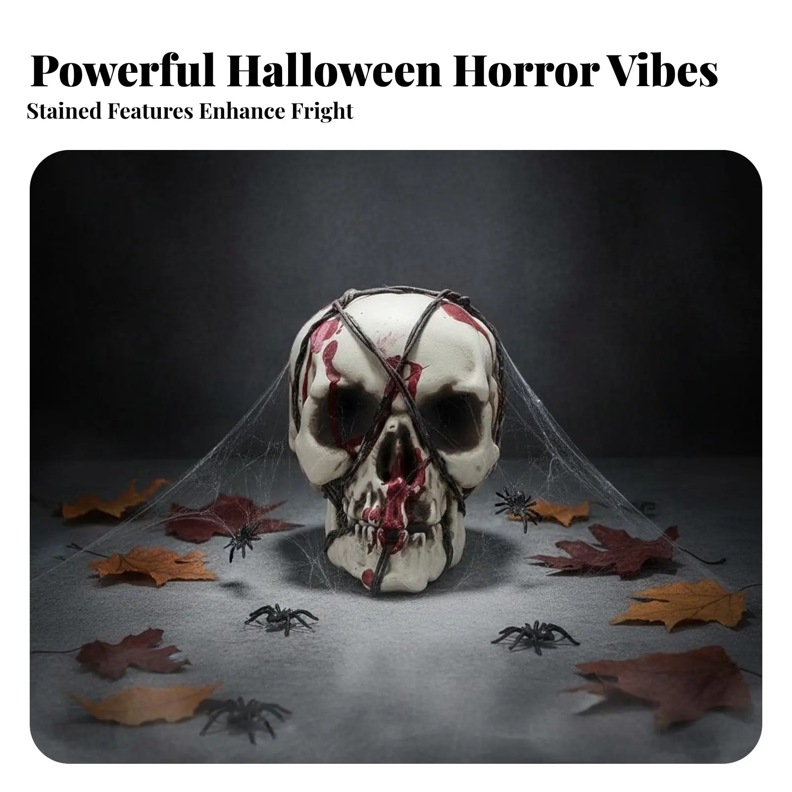 Realistic Skull Model Horror Theme Halloween Decoration Portable Optional Light and Sound for Home Decorators, Themed Gatherings