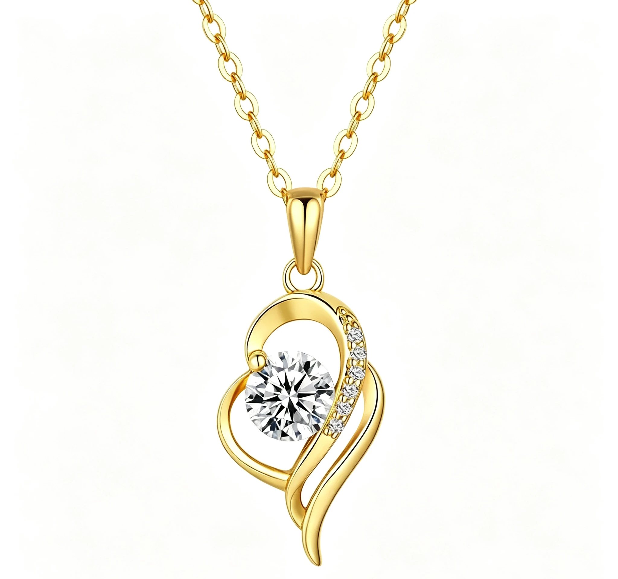 18k Gold Women's irregular clavicle chain pendant moissanite necklace Giving gifts for friends