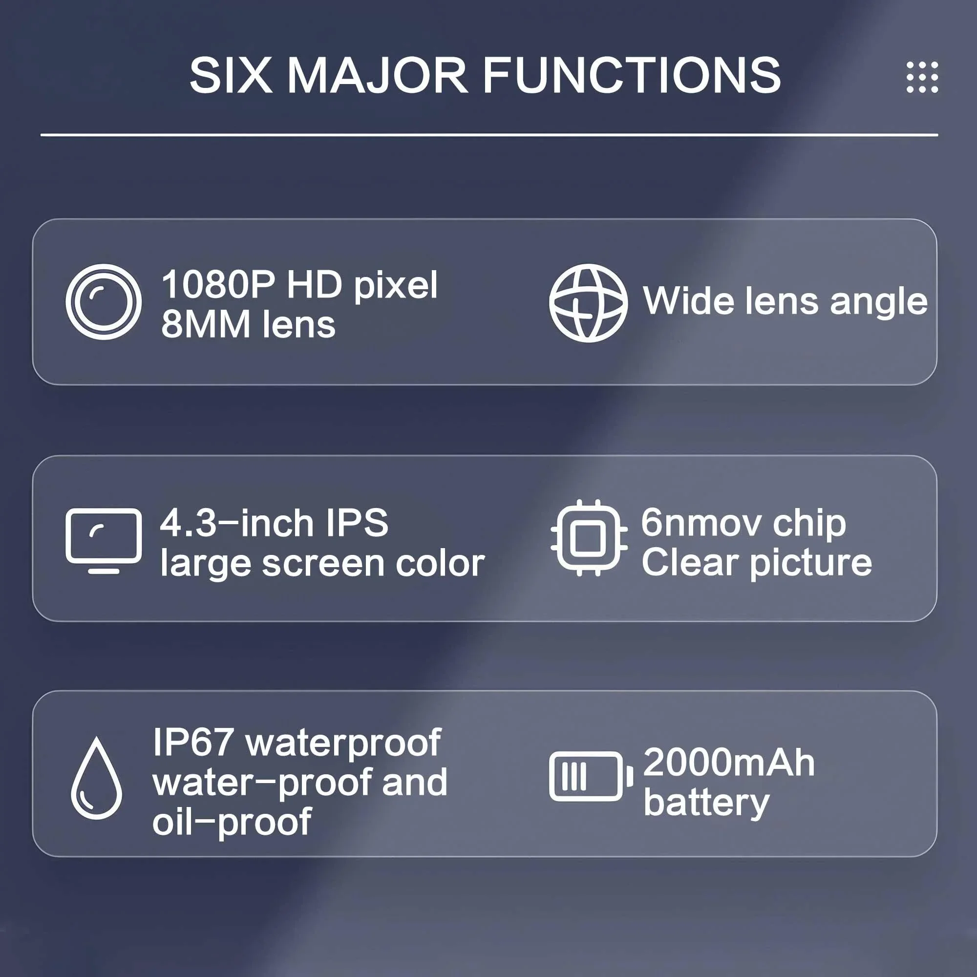 1080P HD WiFi Endoscópio 43 Polegadas Display 1 5 10m Cabo Cabeça Dupla 2600mAh para Inspeção Automática de Tubos Elétricos